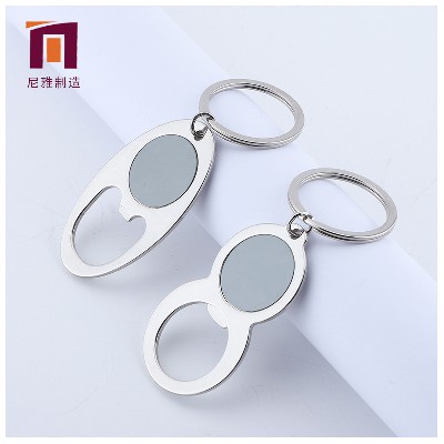 鋅合金開瓶器 啤酒起子鑰匙扣 個性貼片logo開瓶器鑰匙扣