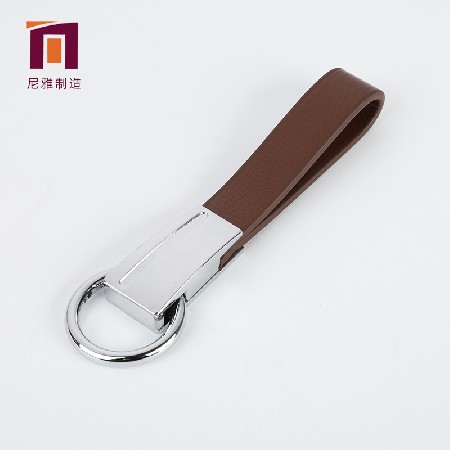 男女士汽車鑰匙扣掛件皮革金屬禮品活動(dòng)小禮品刻字logo加工
