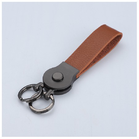 腰掛簡約雙環(huán)皮質(zhì)鑰匙扣 鑰匙鏈 鑰匙圈 商務(wù)禮品 時(shí)尚配飾鎖匙扣