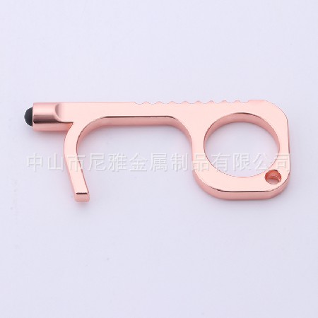 跨境鋅合金隔離鑰匙扣 電梯開門手機(jī)可觸屏掛件 免接觸開門器