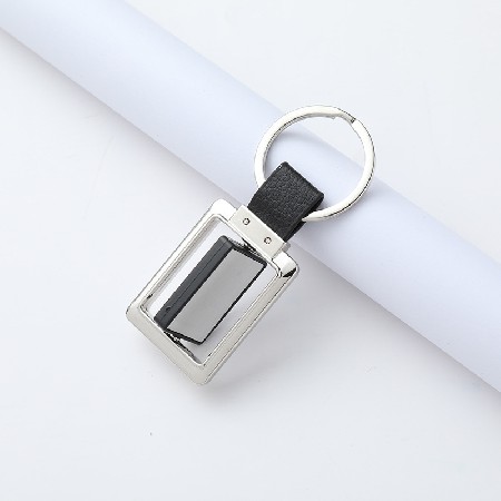 長方形旋轉金屬鑰匙扣 創(chuàng)意禮品汽車掛件圖案加工鑰匙扣批發(fā)