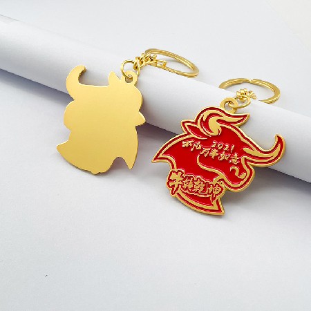 新年牛轉(zhuǎn)乾坤牛年鑰匙扣幸運(yùn)牛牛鑰匙掛件鑰匙圈鋅合金鑰匙扣